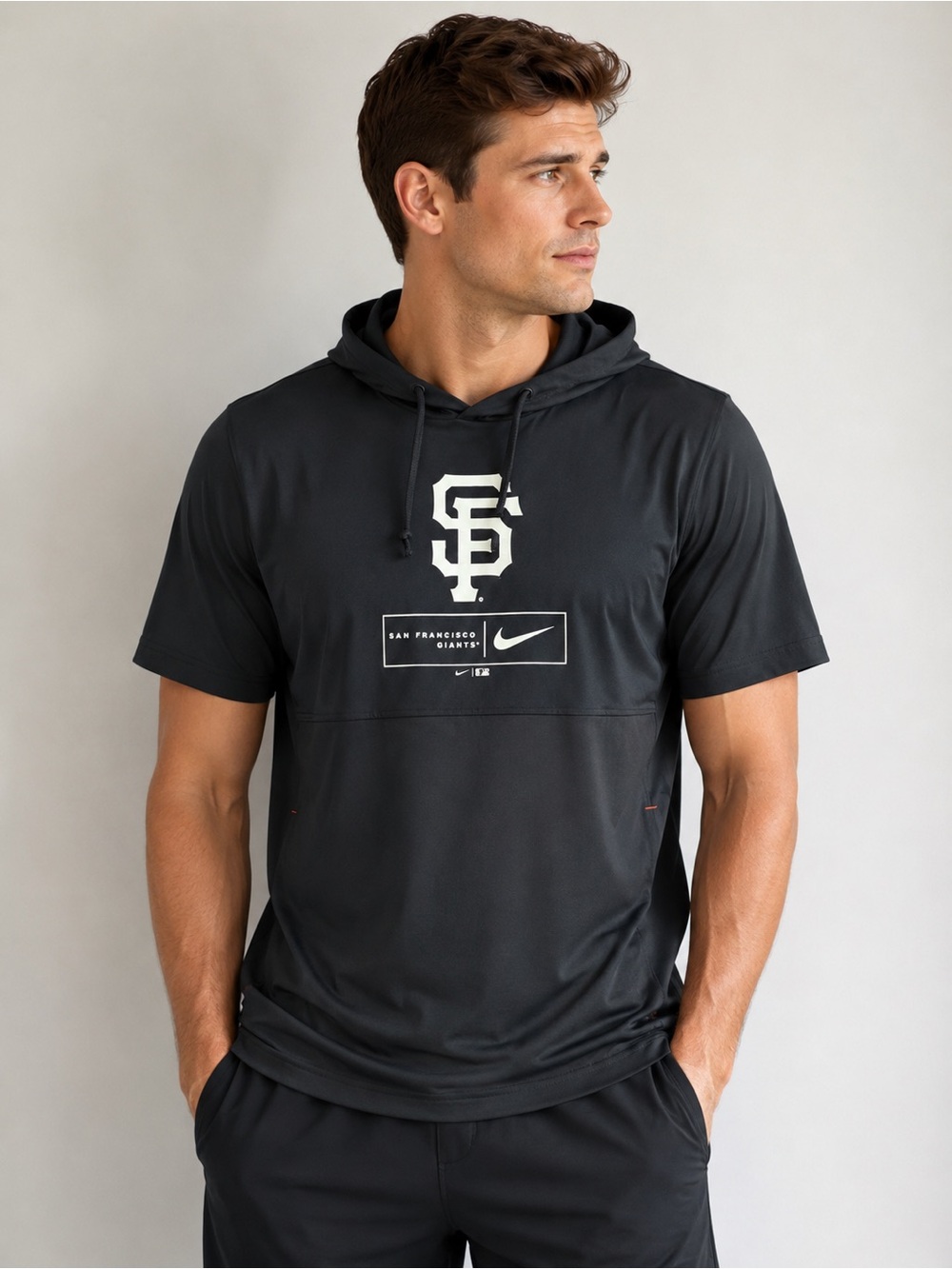 Nike San Francisco Giants Dri-FIT Short Sleeve Performance Hoodie 3XL MLB NWT
